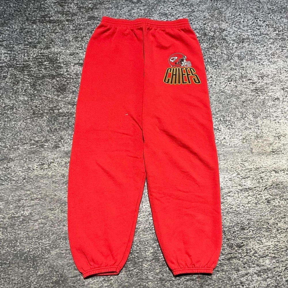 Vintage 90s Kansas City Chiefs Sweatpants Mens Medium Red NFL Hanes Heavyweight